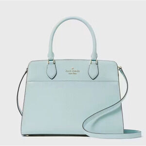 Kate Spade Madison Saffiano Leather Medium Top Zip Blue Glow Satchel Bag KC436